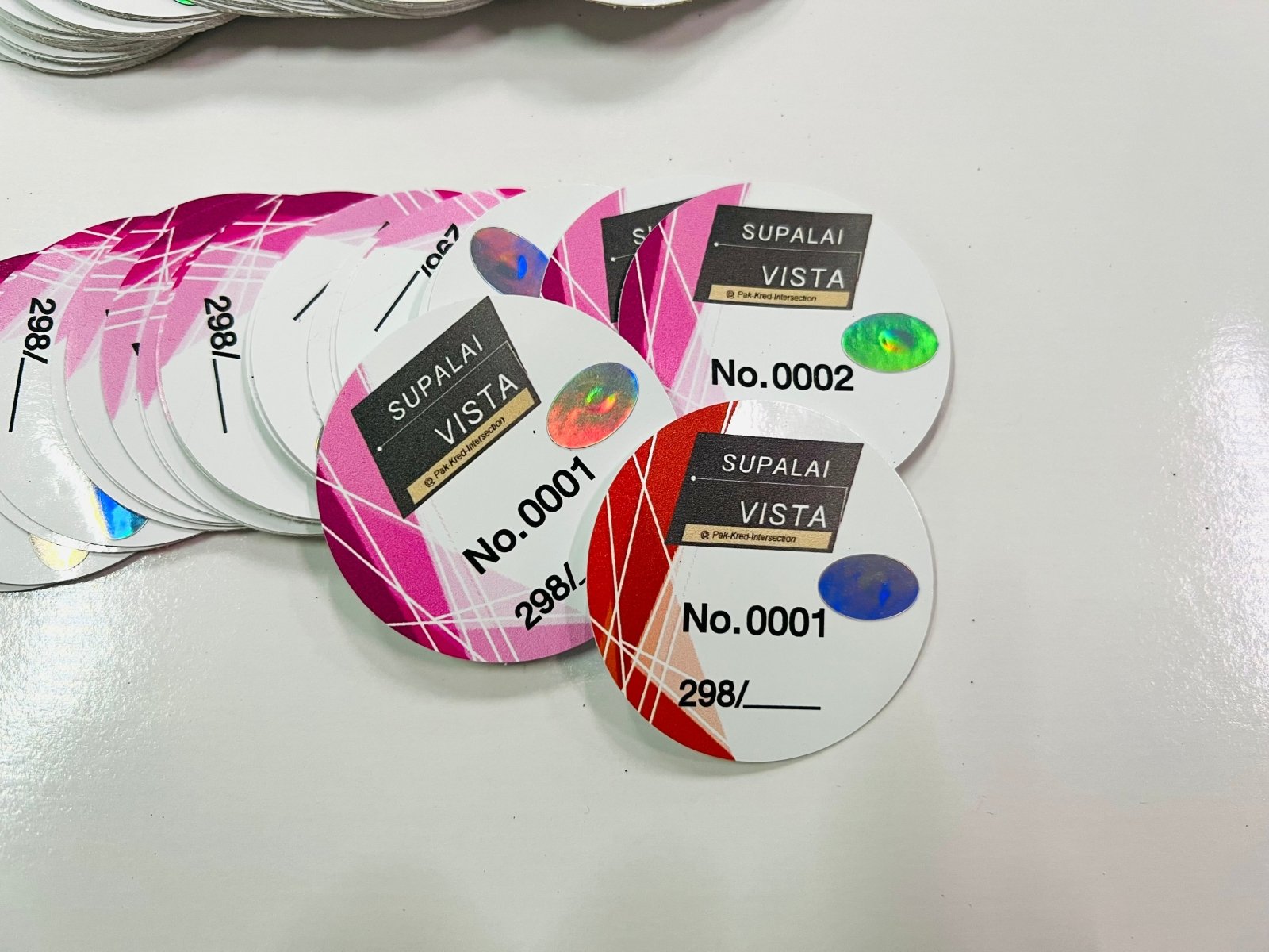 สติ๊กเกอร์ติดจักรยานยนต์ เข้า-ออก พิมพ์คมชัด ทนแดดฝน เหมาะสำหรับควบคุมการเข้าออกโครงการ นิติบุคคล และพื้นที่ส่วนกลาง