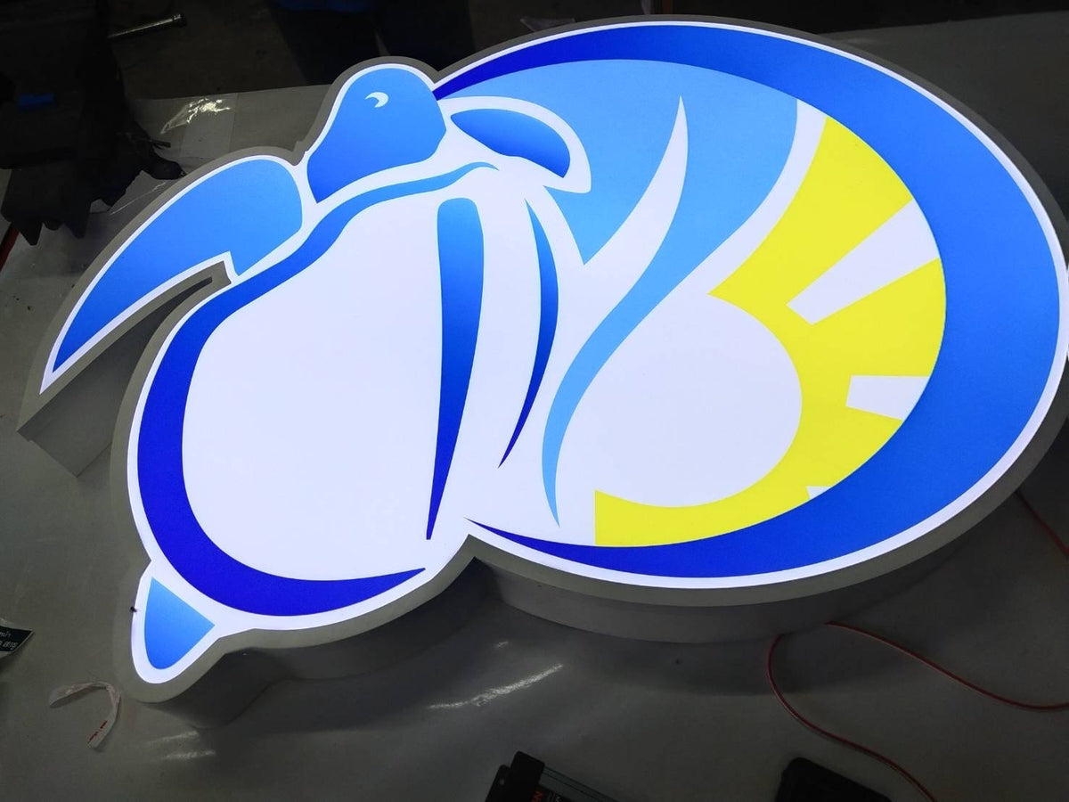 ป้ายโลโก้ไฟออกหน้า กล่องไฟโลโก้ กล่องไฟซิงค์ สว่างชัดเจน เหมาะสำหรับร้านค้าและบริษัท