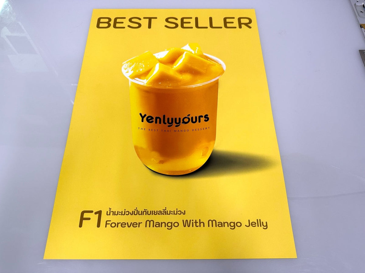 พิมพ์แผ่นพลาสติก PET กระดาษสังเคราะห์ ทนทาน กันน้ำ เหมาะสำหรับป้ายสินค้าและฉลากคุณภาพสูง