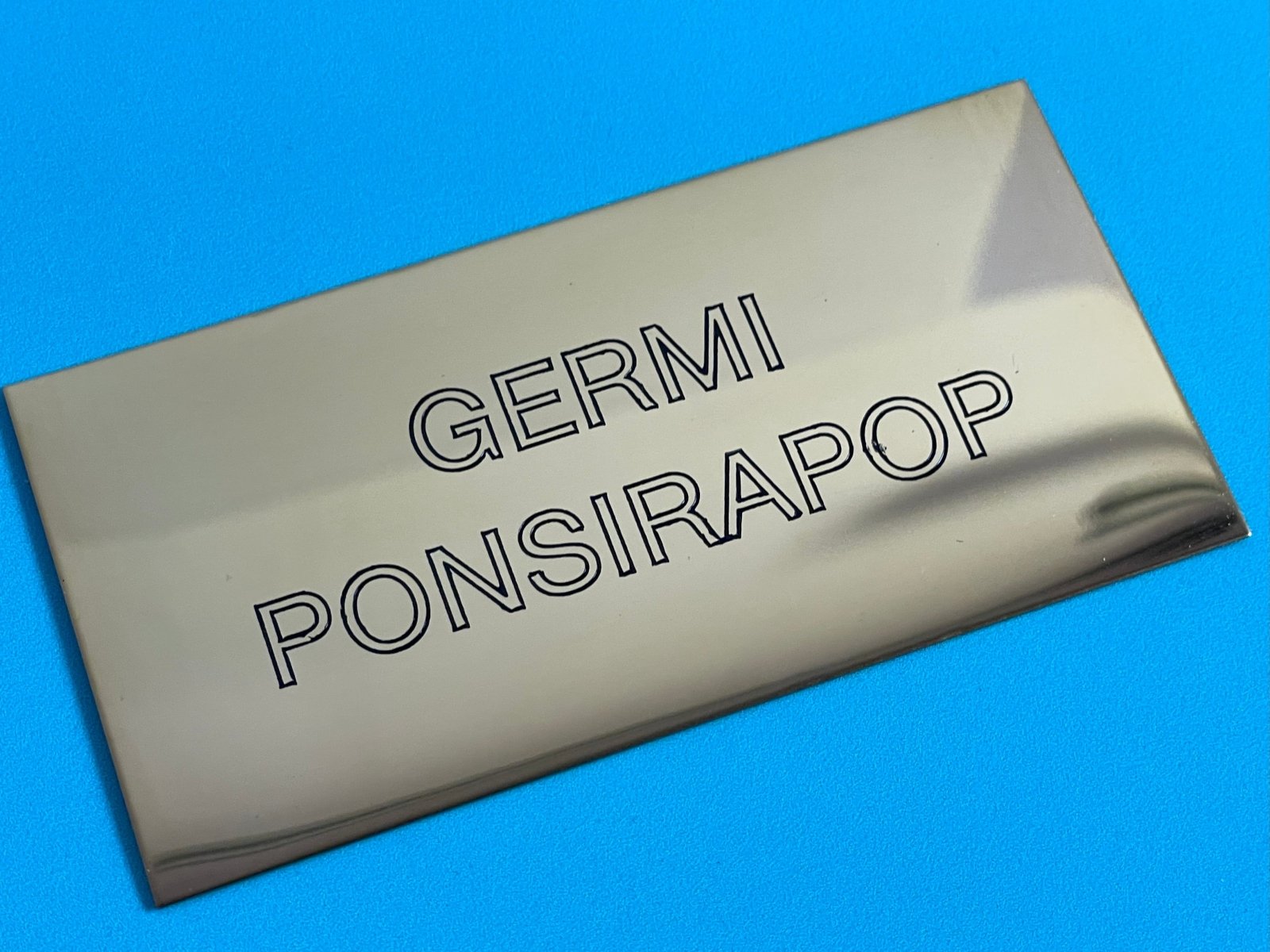 ป้ายสแตนเลสกัดกรด โลโก้บริษัท Etched Metal Sign ป้ายกัดกรดสแตนเลส SS304 ป้ายชื่อบริษัทสแตนเลส กัดกรดลงสี