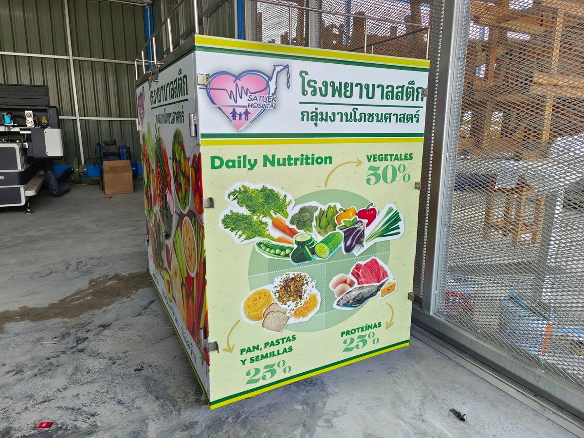 สติ๊กเกอร์ติดตู้สแตนเลส พิมพ์คมชัด ทนทาน เหมาะสำหรับงานอุตสาหกรรม โรงงาน และงานโปรโมชัน