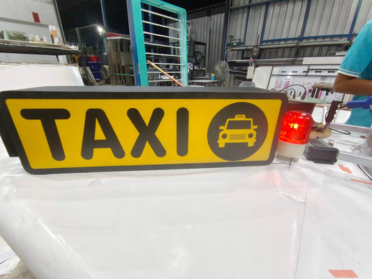 Taxi sign, call a taxi