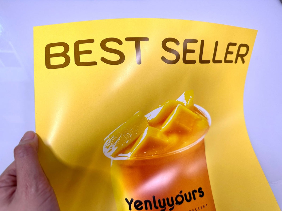 พิมพ์แผ่นพลาสติก PET กระดาษสังเคราะห์ ทนทาน กันน้ำ เหมาะสำหรับป้ายสินค้าและฉลากคุณภาพสูง