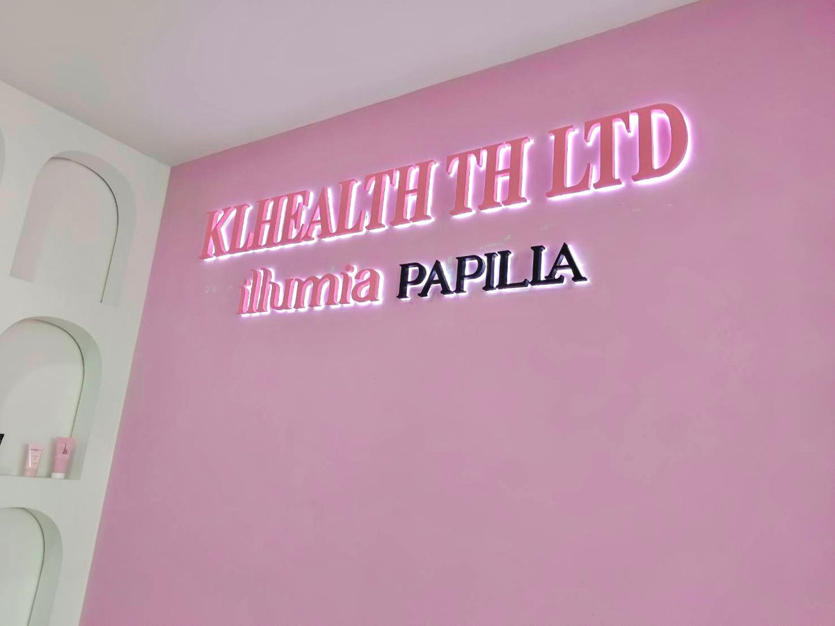 ป้ายไฟออกหลัง และอะคริลิคซ้อนหลัง แสงไฟสวยหรู สะท้อนกำแพงโดดเด่น เหมาะสำหรับป้ายบริษัท ร้านค้า และงานตกแต่งอาคาร