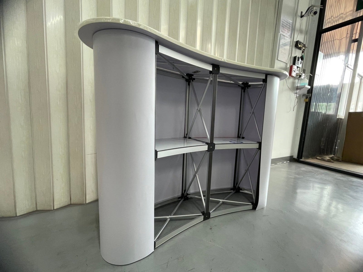 โต๊ะ เคาน์เตอร์ โต๊ะชวนชิม Promotion Counter น้ำหนักเบา ถอดประกอบง่าย เหมาะสำหรับงานอีเวนต์ โปรโมชัน และออกบูธ