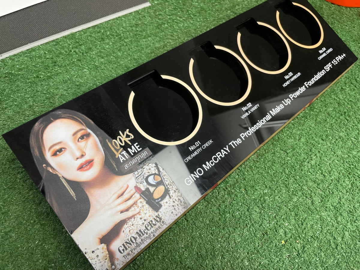 Shelf Display แท่นวางสินค้า แท่นวางเครื่องสำอาง ดีไซน์สวย เหมาะสำหรับโชว์สินค้าในร้านและงานโปรโมชัน