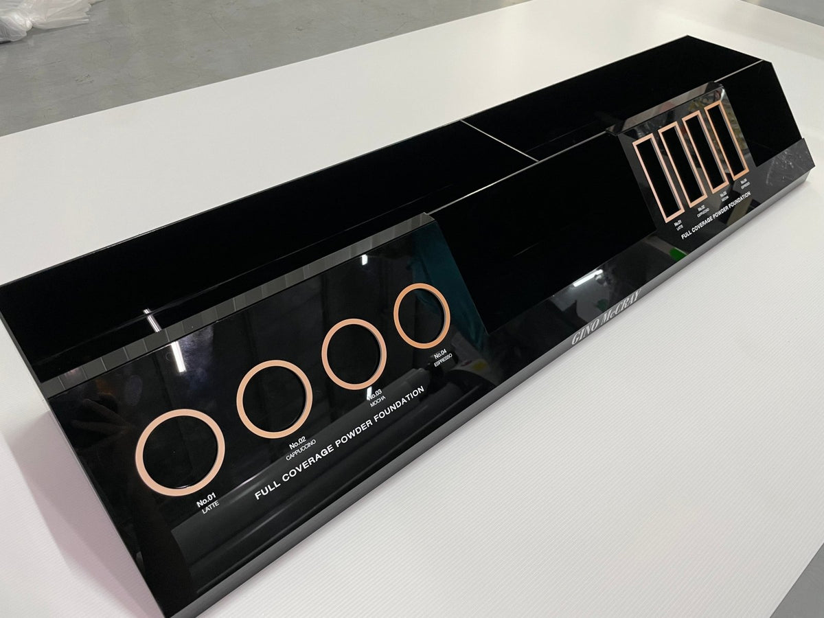 ดิสเพลย์ชั้นวางสินค้าอะคริลิค โปร่งใส ดีไซน์หรูหรา เหมาะสำหรับโชว์สินค้าและงานแสดงสินค้า