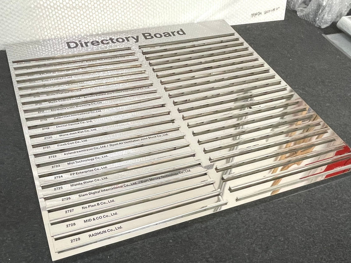 ป้ายบอกทาง Directory ภายในอาคาร ตัวอักษรชัดเจน ใช้งานสะดวก เหมาะสำหรับออฟฟิศ โรงพยาบาล และห้างสรรพสินค้า