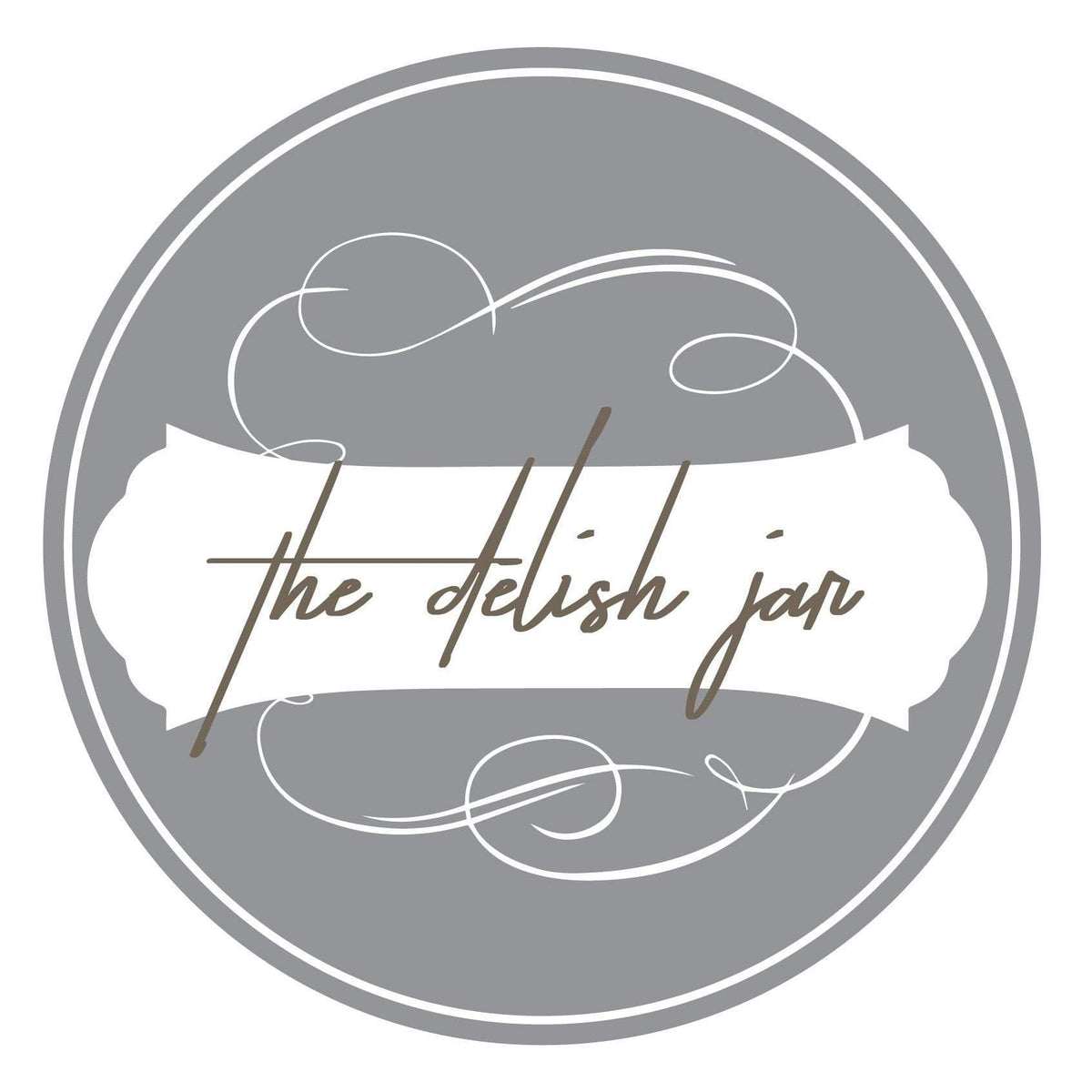 ออกแบบโลโก้ (Logo Design) delish jar โลโก้ขนม โลโก้อาหารกระป๋อง โลโก้สินค้า โทนสีเทา 