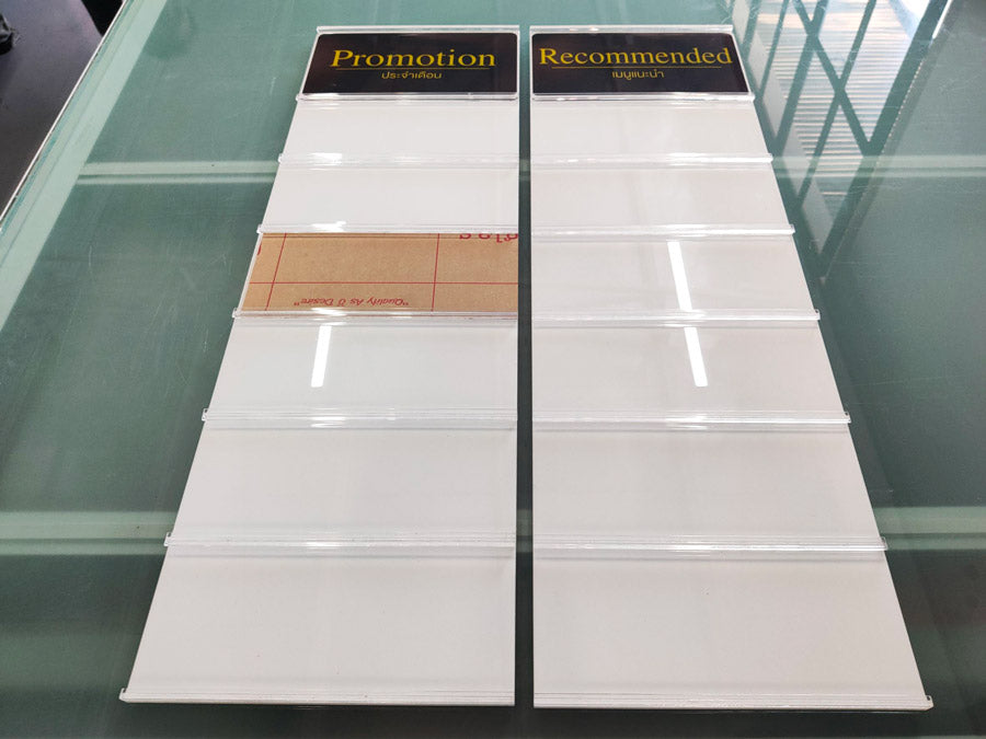 ป้ายสอด รางสอดป้ายหน้าห้อง และป้ายบอกชั้น ดีไซน์เรียบหรู ใช้งานสะดวก เหมาะสำหรับอาคารสำนักงาน โรงเรียน และโรงพยาบาล