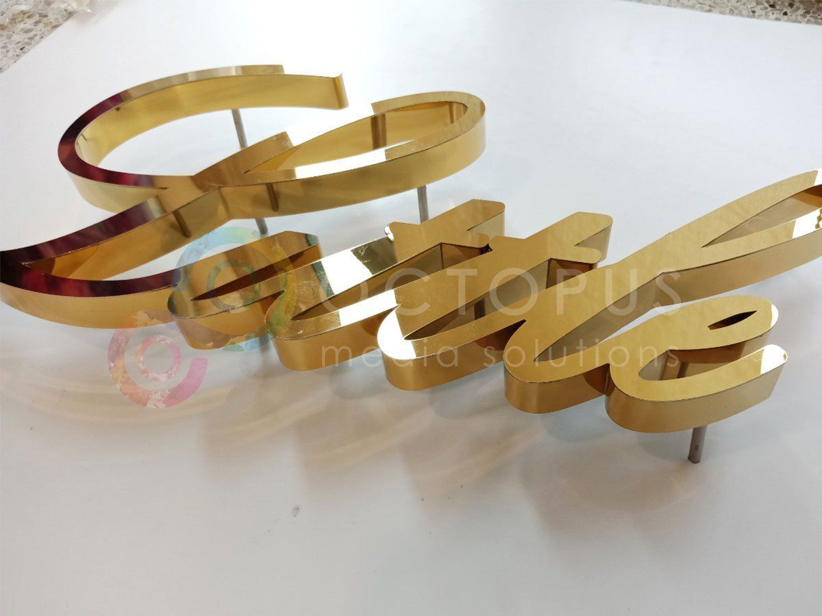 ป้ายตัวอักษรสแตนเลส Stainless Steel Letter Signage หรูหรา แข็งแรง ทนทาน เหมาะสำหรับป้ายบริษัท อาคาร และงานตกแต่ง